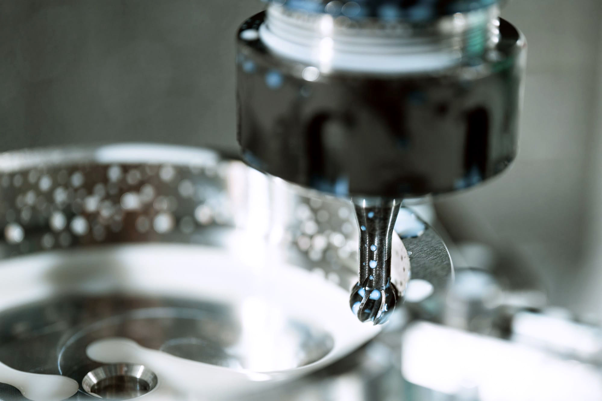 a preform bearing ring being machined within a hybrid system